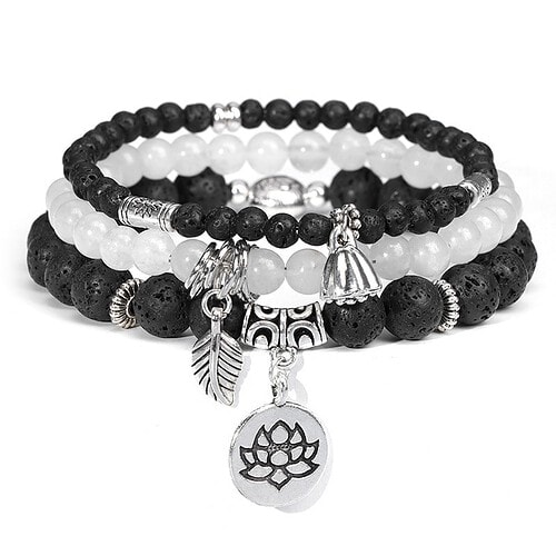 Mehrschichtig Vulkanstein Armband