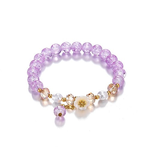 Armband Glasperlen Lila