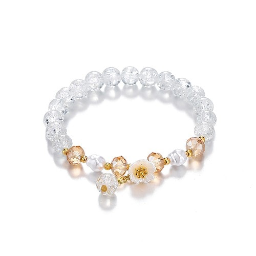 Armband Glassteine Weiß