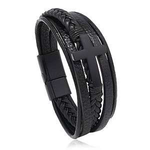 Lederarmband mit kreuz