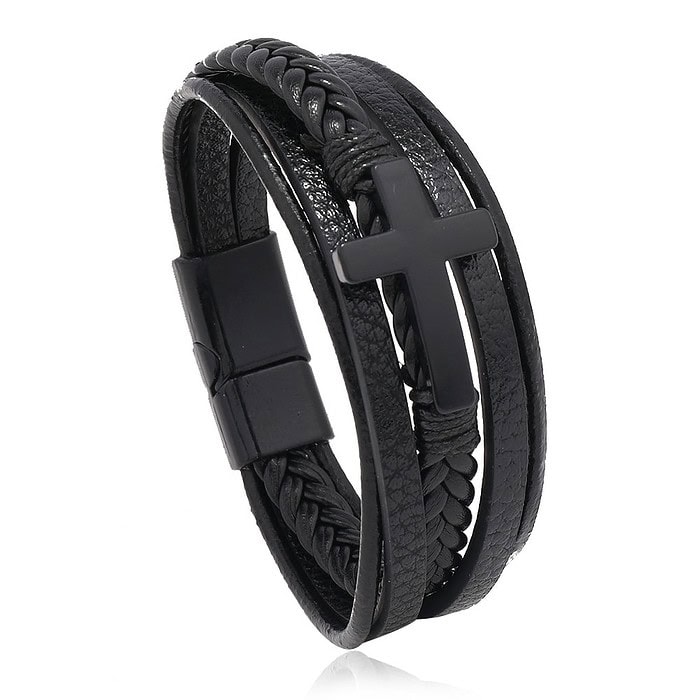 Lederarmband mit kreuz