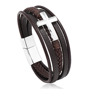 Lederarmband mit kreuz