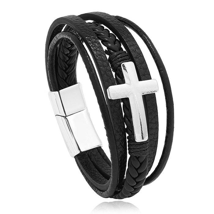 Lederarmband mit kreuz