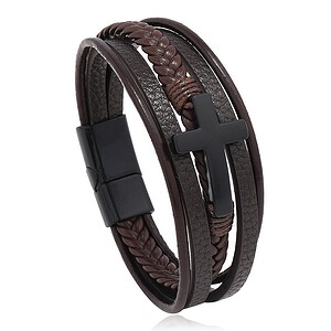 Lederarmband mit kreuz