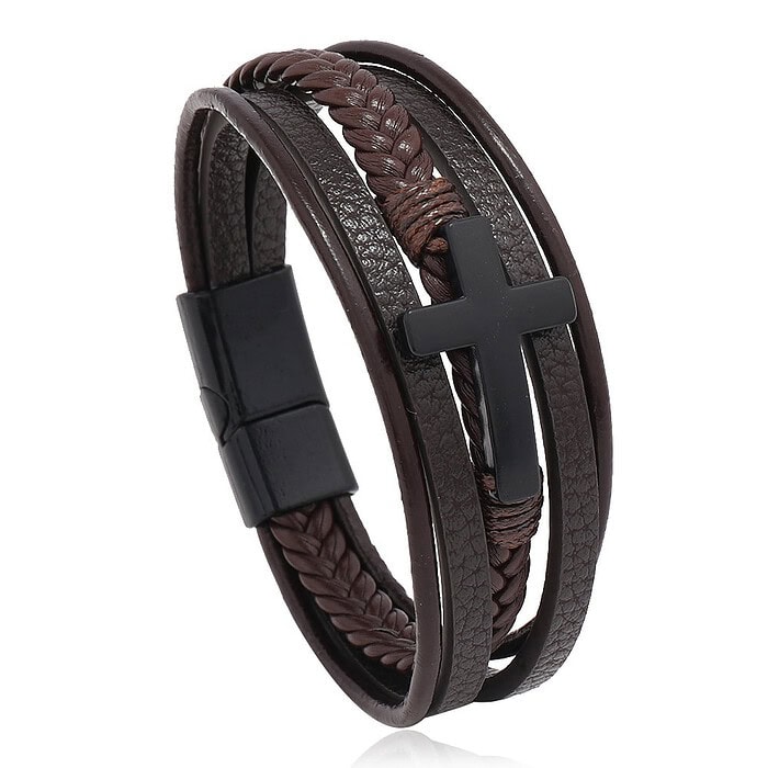 Lederarmband mit kreuz
