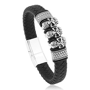 Lederarmband Mit Totenkopf