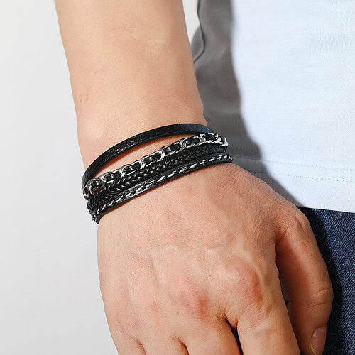 Lederarmband Makramee