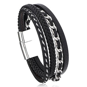Lederarmband Makramee