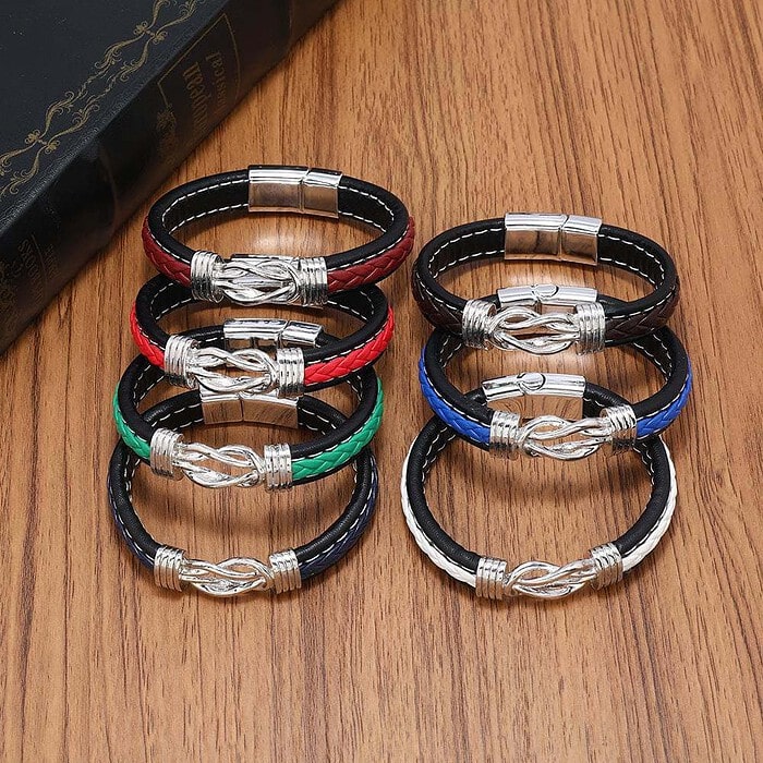 Armband Leder Makramee – Bild 10
