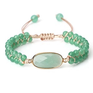 Makramee Armband Grüner Aventurin