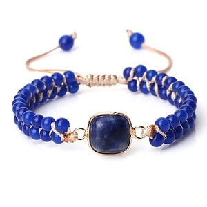 Makramee Armband Lapislazuli