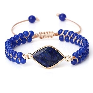 Makramee Armband Lapislazuli