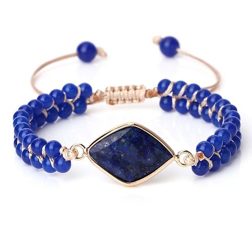 Makramee Armband Lapislazuli
