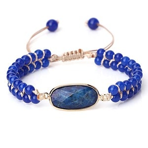 Makramee Armband Lapislazuli