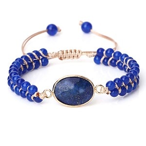 Makramee Armband Lapislazuli