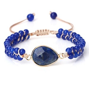 Makramee Armband Lapislazuli