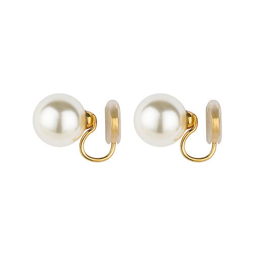 Weiß Perlen Ohrclips