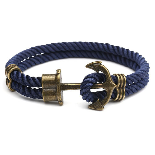 Armband Mit Ankerverschluss Marineblau