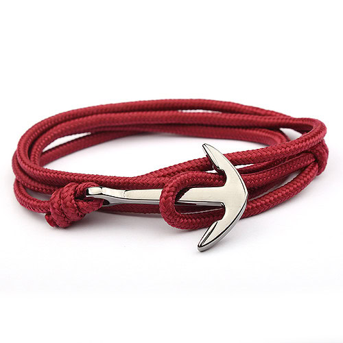 Herren Armband Schnur Weinrot