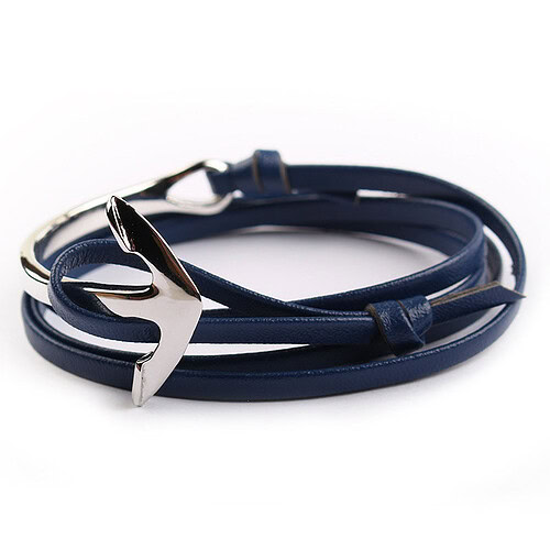 Leder Armband Marineblau