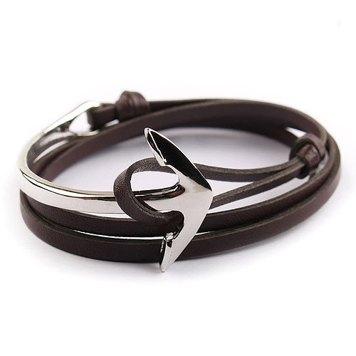Leder Armband Mit Anker