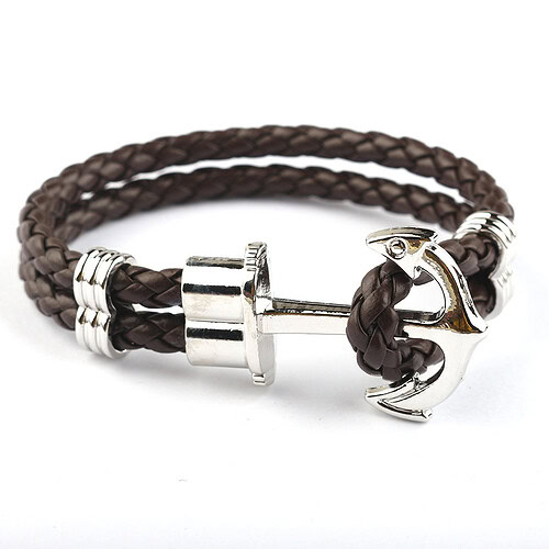 Herren Makramee Armband Anker