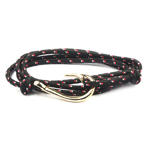 Angelhaken Armband Schwarz