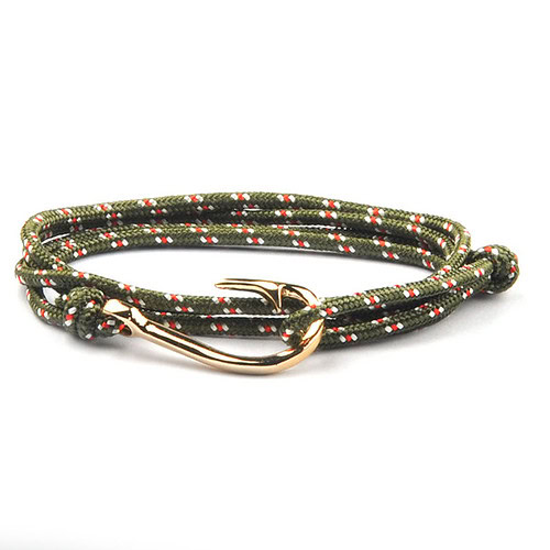 Angelhaken Armband Olivgrün