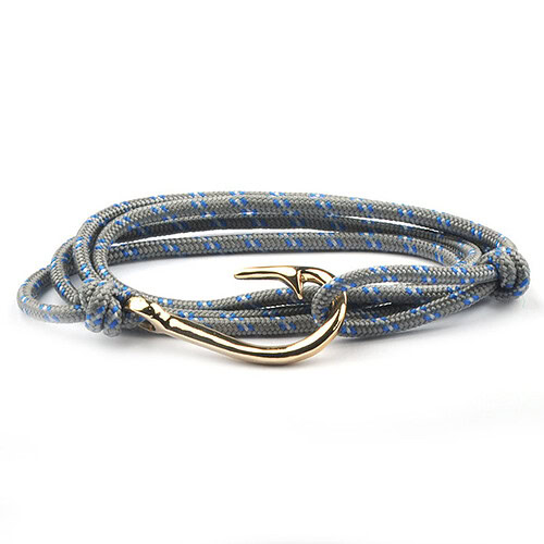 Angelhaken Armband Dunkelgrau