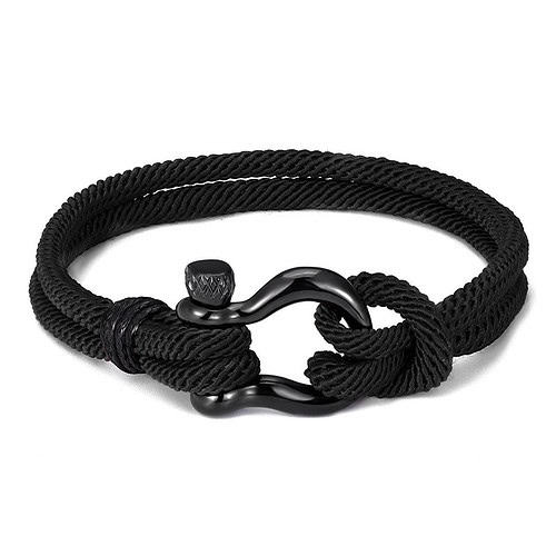 Maritim Armband Schwarz