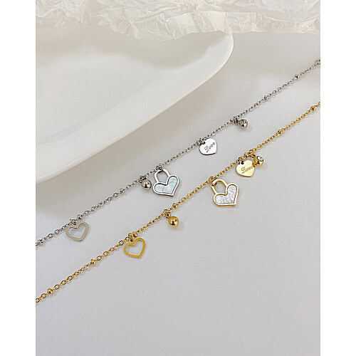 Damen Heart Armband Gold