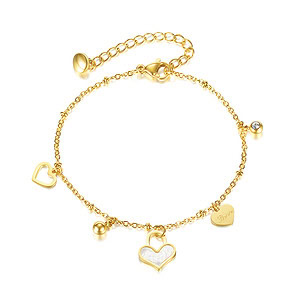 Damen Heart Armband Gold