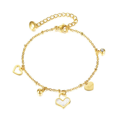 Damen Heart Armband Gold