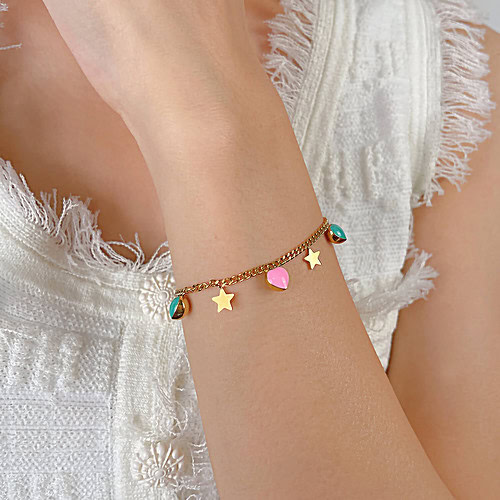 Armband Stern Herzen Bunt