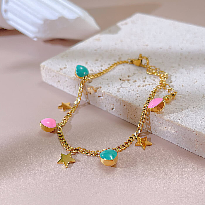 Armband Stern Herzen Bunt