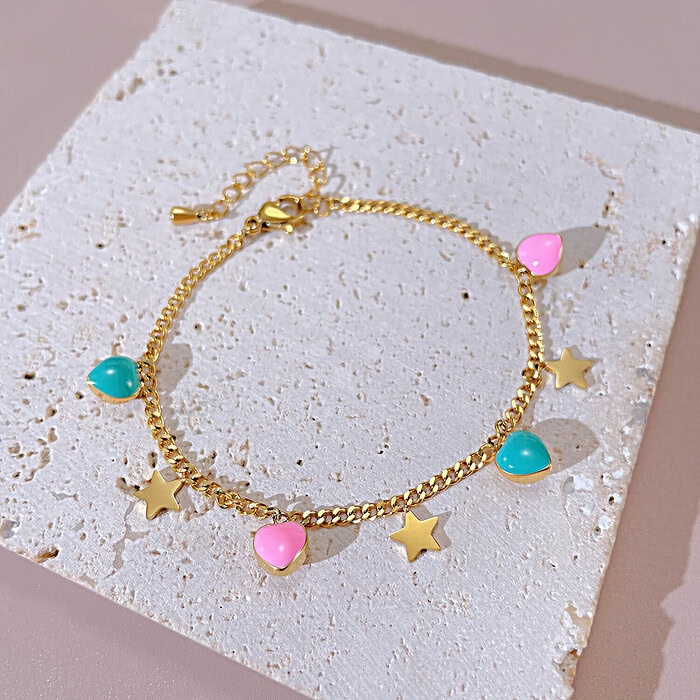 Armband Stern Herzen Bunt