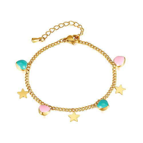 Armband Stern Herzen Bunt