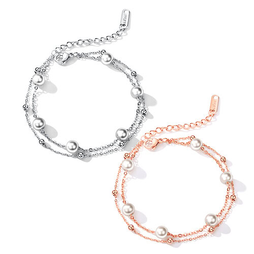 Weiße Perlen Armband