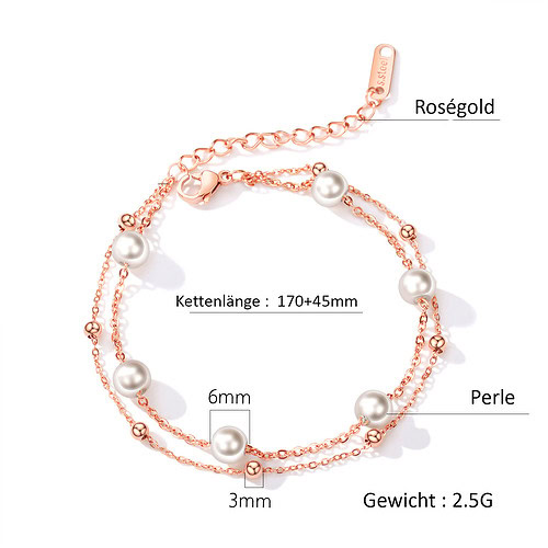 Weiße Perlen Armband