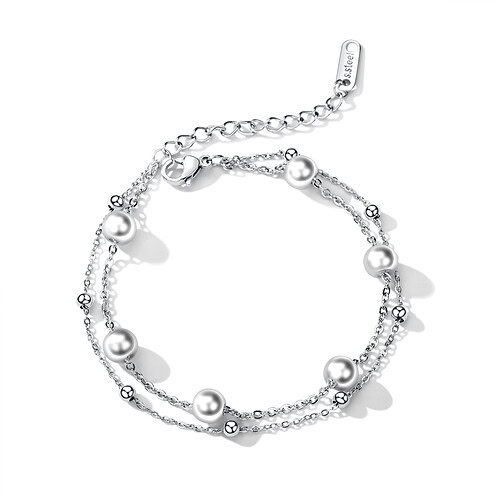 Weiße Perlen Armband