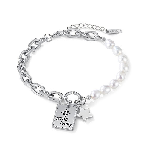 Süßwasserperlen Armband Good Luck