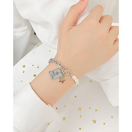 Süßwasserperlen Armband Good Luck