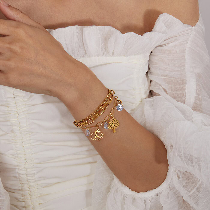 Armband Mit Anhänger Elefant Schmetterling