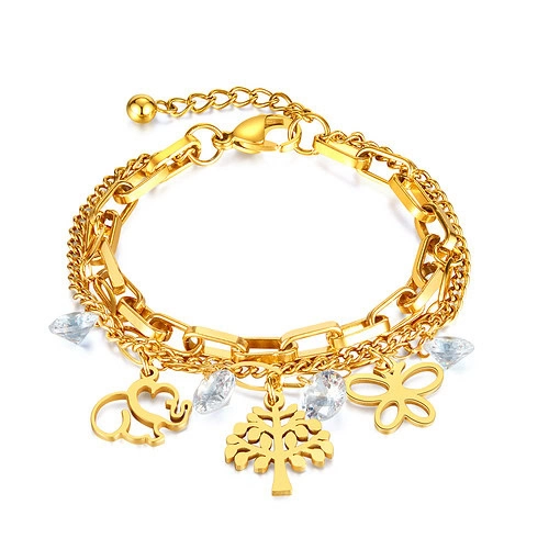 Armband Mit Anhänger Elefant Schmetterling