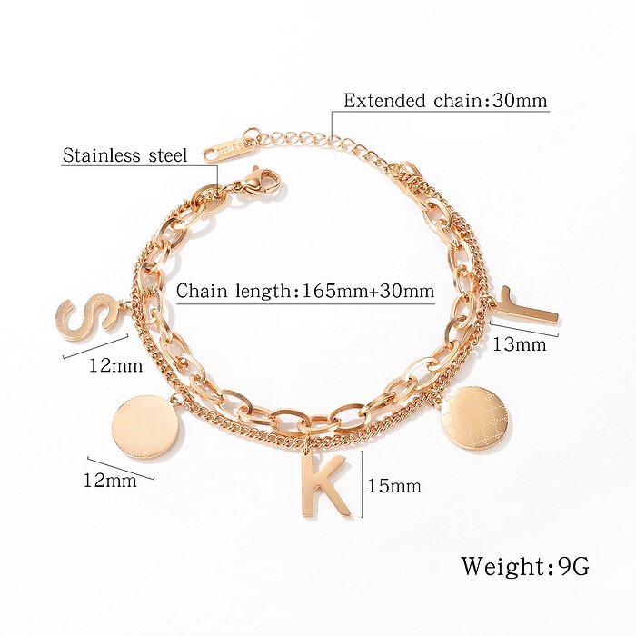 Roségold Armband Mit Buchstaben – Bild 3