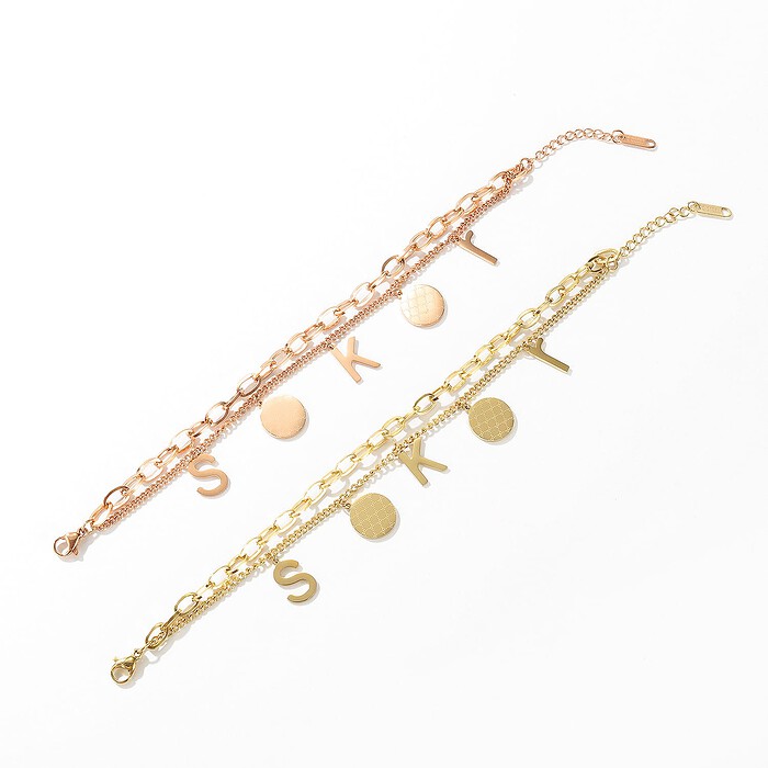 Roségold Armband Mit Buchstaben – Bild 4