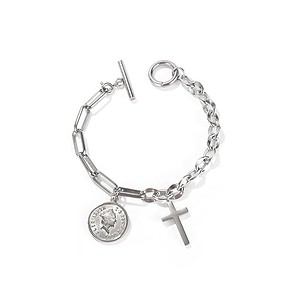 Titan Charm Armband Mit Kreuz Anhänger und Gliederarmband für Damen