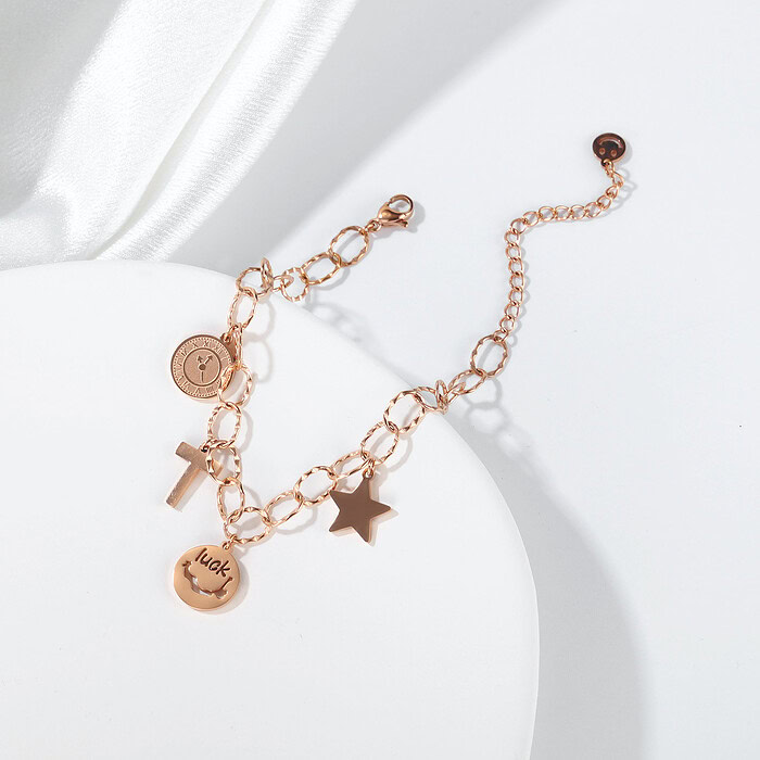 kreuz Anhänger Armband Roségold
