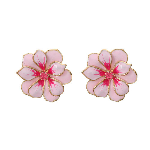 Blumen Stecker Ohrringe Bunt