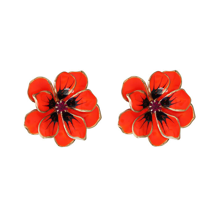 Blumen Stecker Ohrringe Bunt